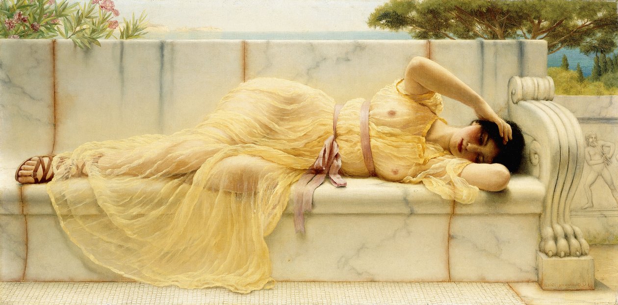 Dívka ve žlutém závěsu, 1901 od John William Godward