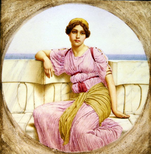 Odrazy, 1918 (wc na papíře) od John William Godward