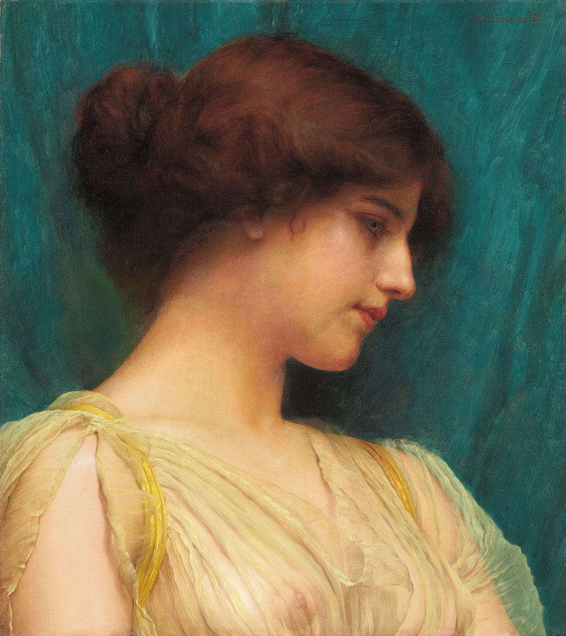 Studie dívčí hlavy, 1899 od John William Godward