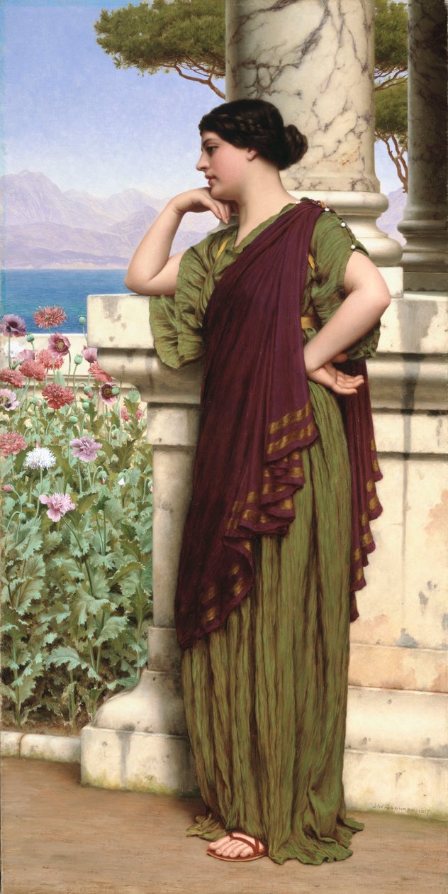 Něžné myšlenky, 1917 od John William Godward