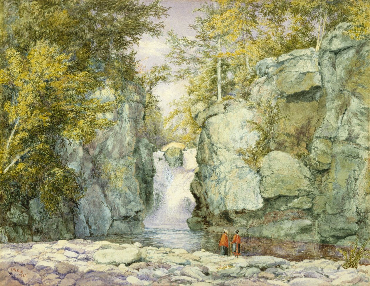 Fawns Leap, Catskill Mountains, 1867 (wc na papíře) od John William Hill