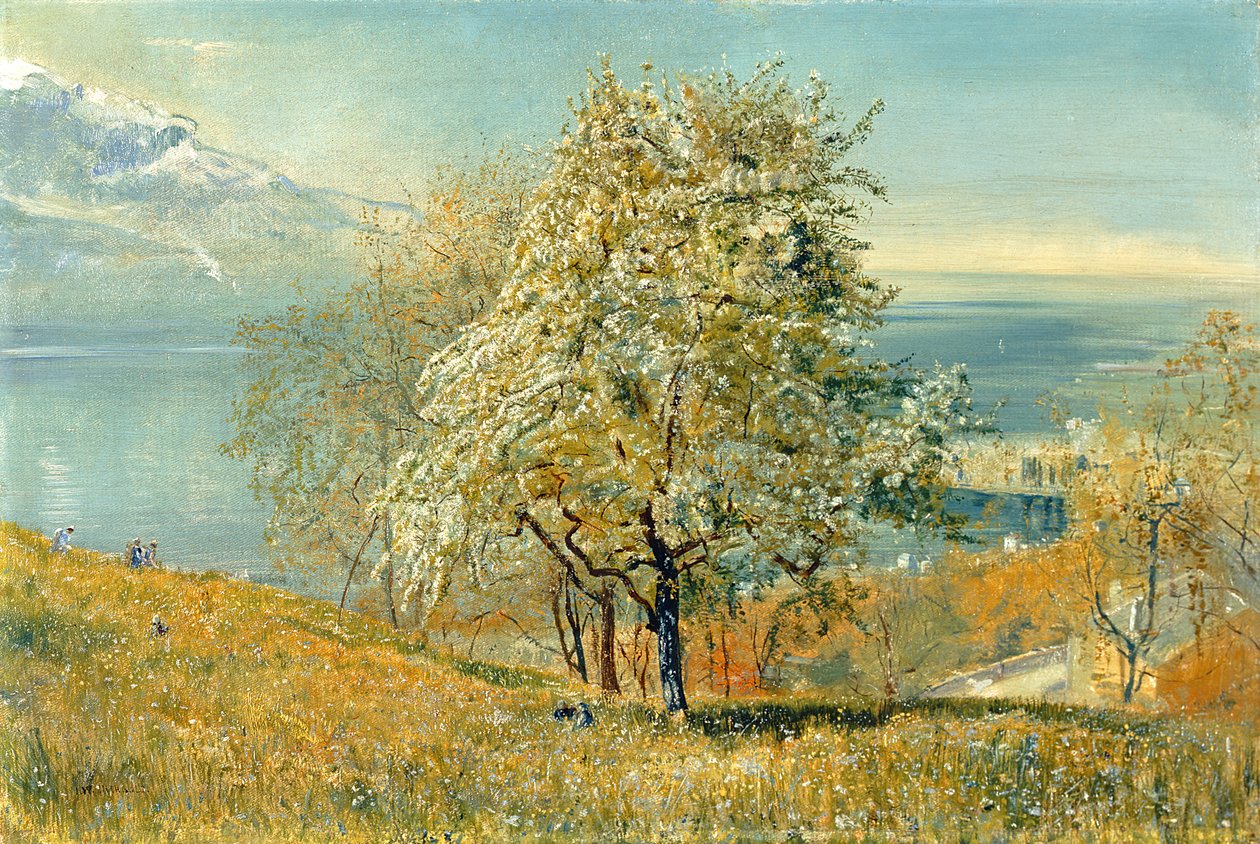 Ženevské jezero, cca 1880-1882 (olej na plátně) od John William Inchbold
