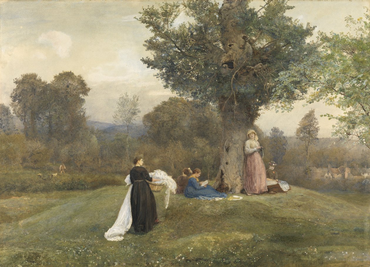 Laundry Day, West Somerset (wc na papíře) od John William North