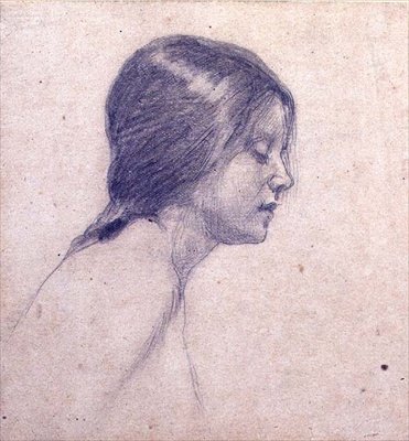 Studie pro „Echo a Narcis“ (tužka na papíře) od John William Waterhouse