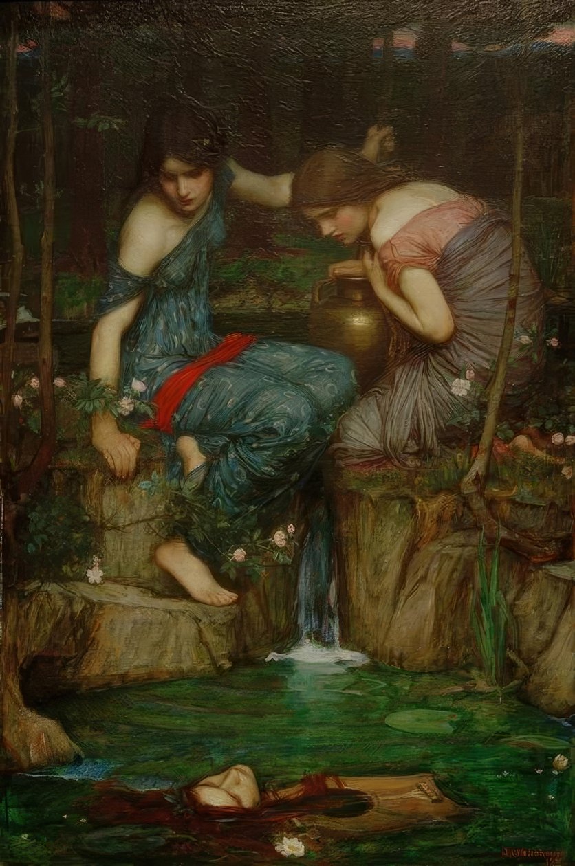 Nymfy nalézající hlavu Orfea od John William Waterhouse