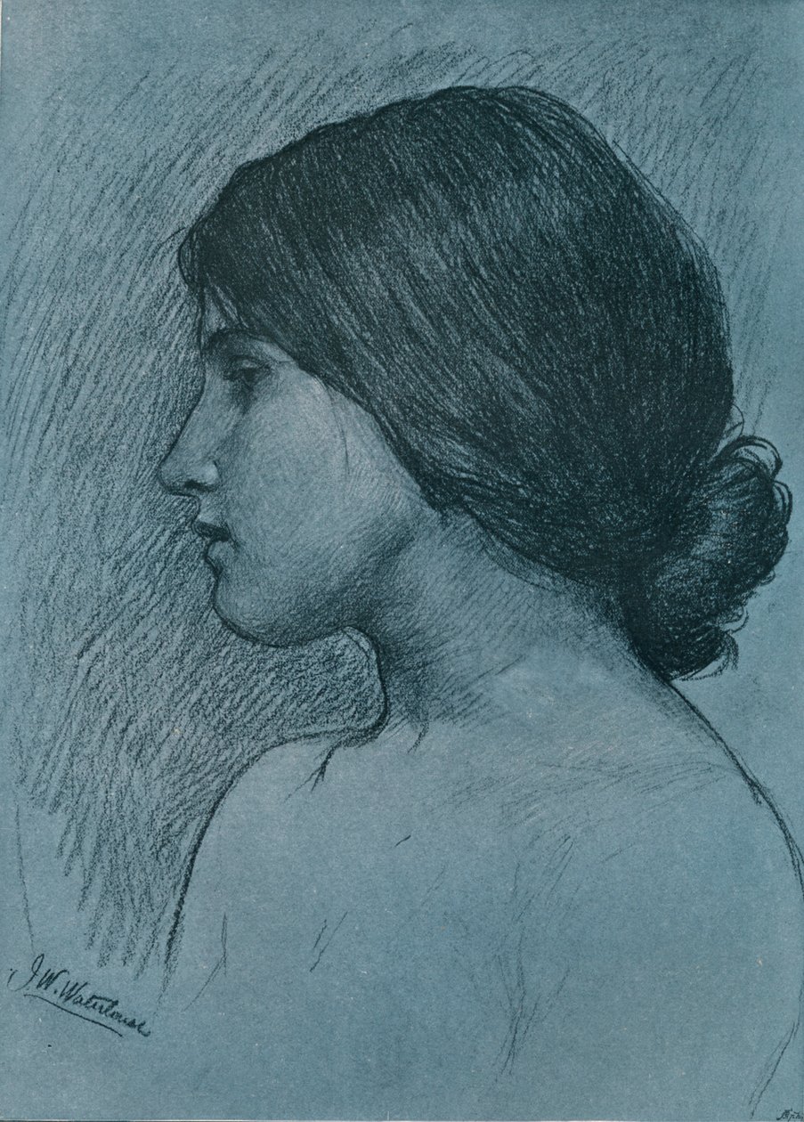 Studie hlavy, c1899 od John William Waterhouse