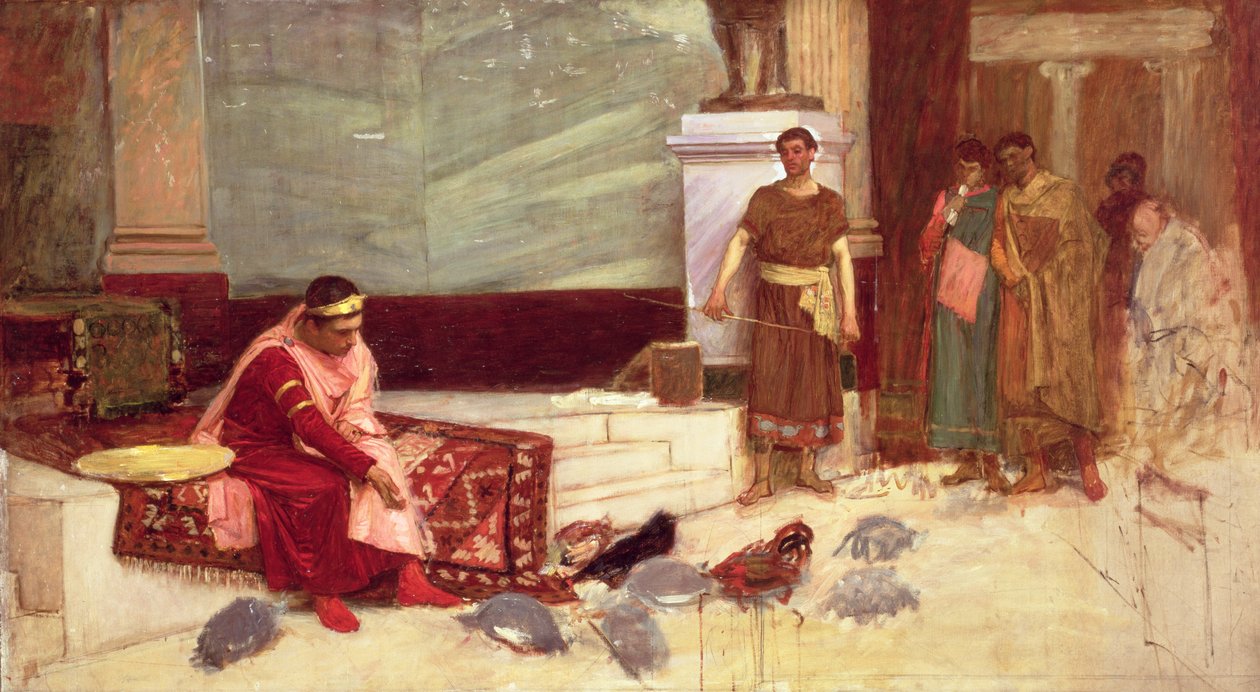 Oblíbenci císaře Honoria (384-423 n. l.) (olej na plátně) od John William Waterhouse