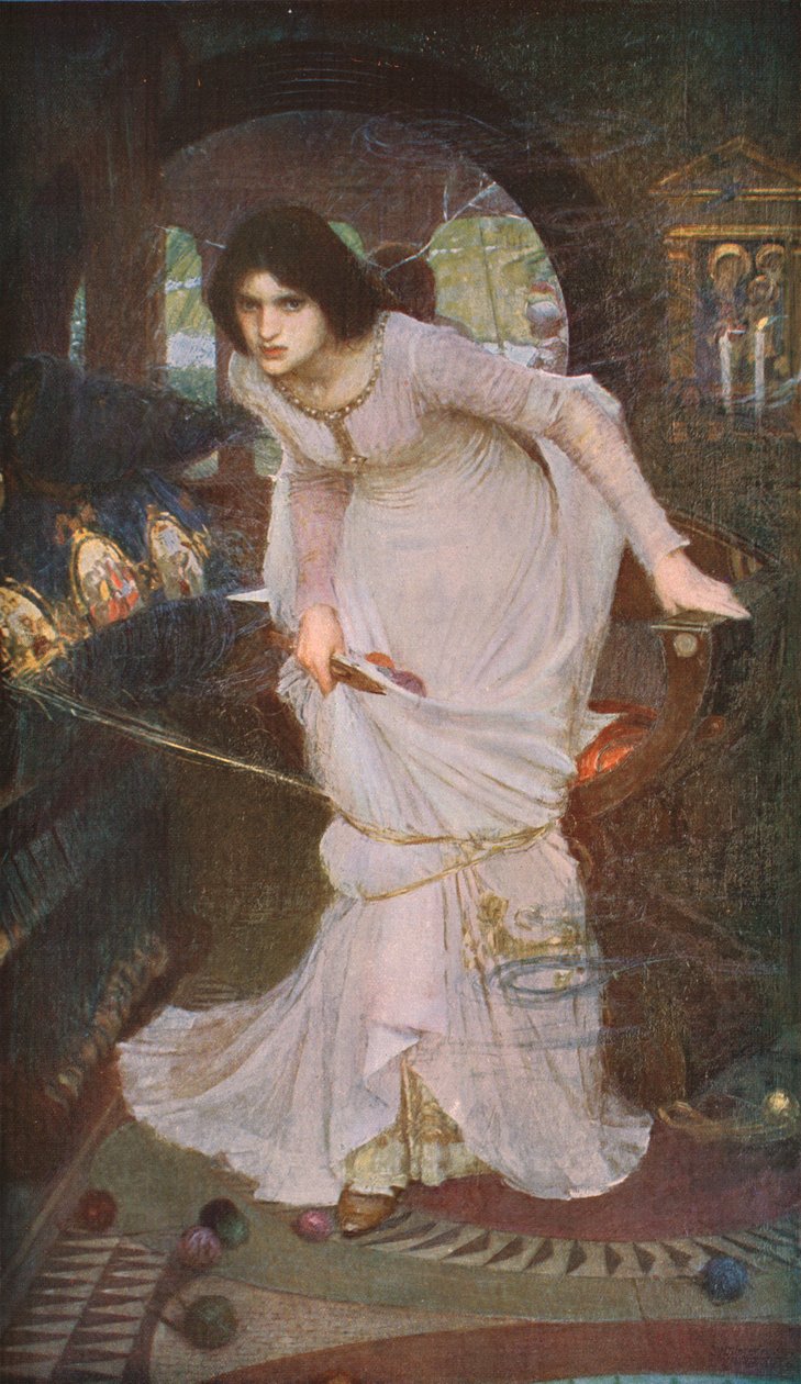Dáma ze Shalott při pohledu na Lancelota, 1894, c1930. od John William Waterhouse