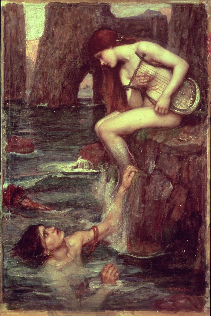 Siréna, cca 1900 (olej na plátně) od John William Waterhouse