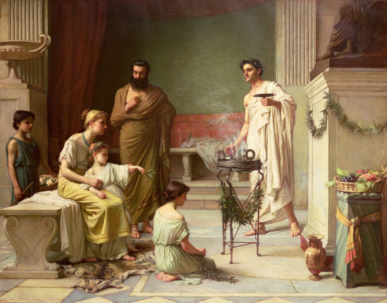 Návštěva nemocného dítěte v Aesculapově chrámu, 1877 od John William Waterhouse