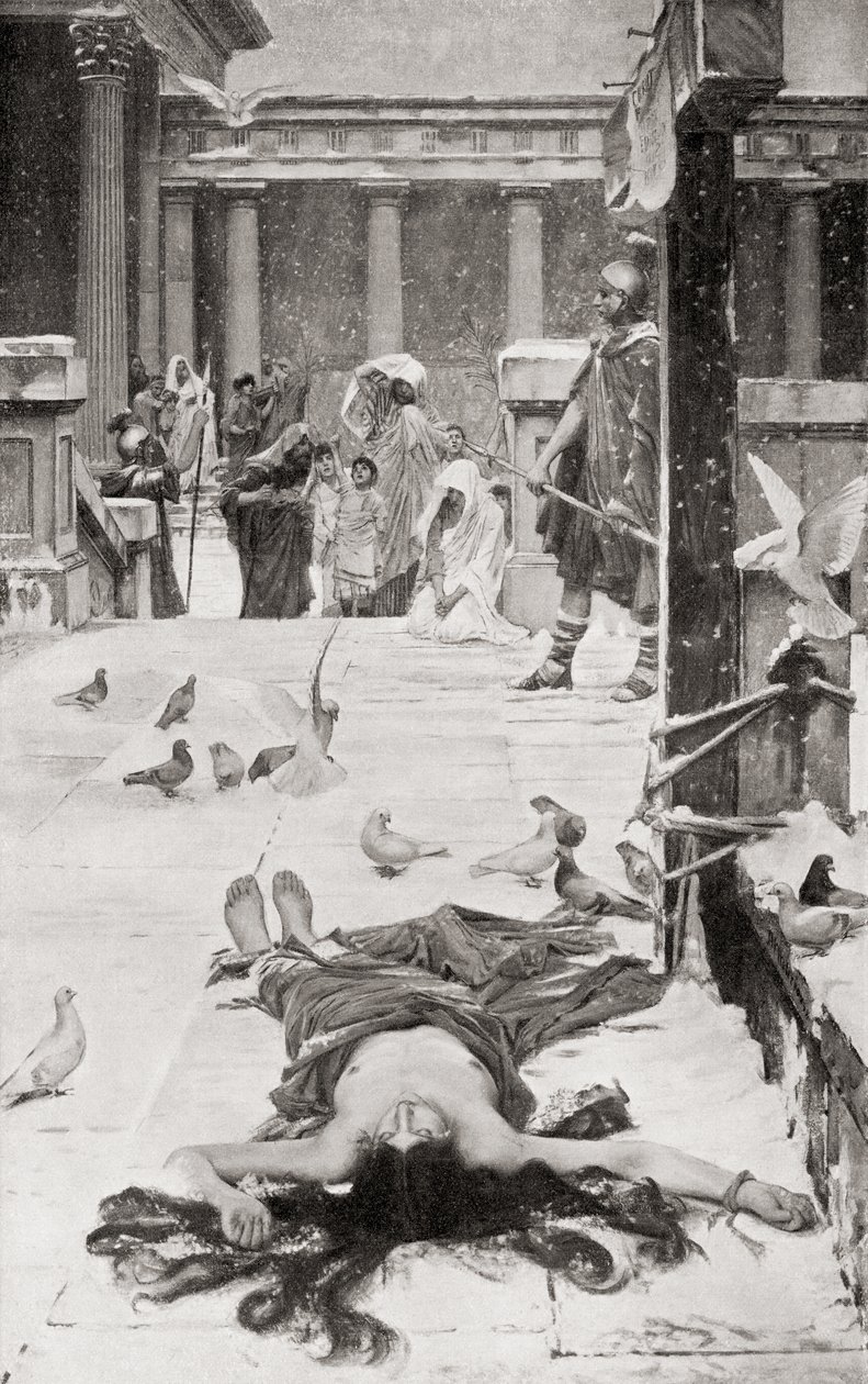 Mučednictví svaté Eulálie podle obrazu Johna Williama Waterhouse z Hutchinsonovy Historie národů, vyd. 1915 od John William Waterhouse