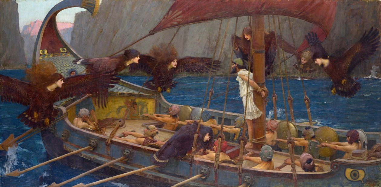 Ulysses a Sirény od John William Waterhouse