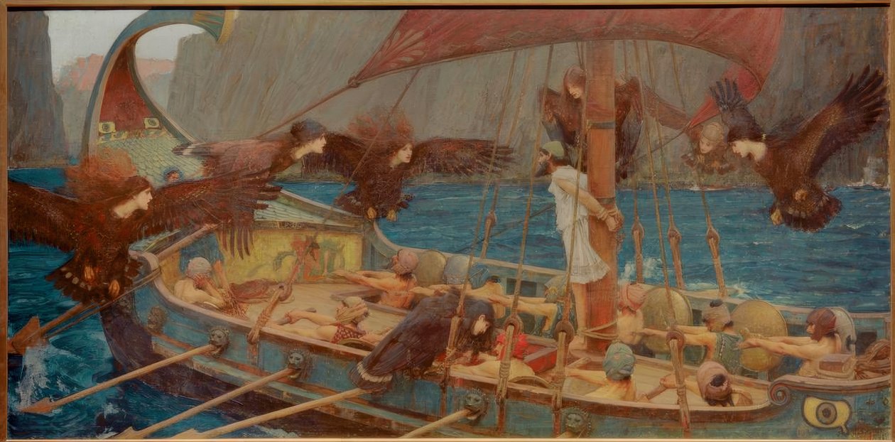 Ulysses a Sirény od John William Waterhouse