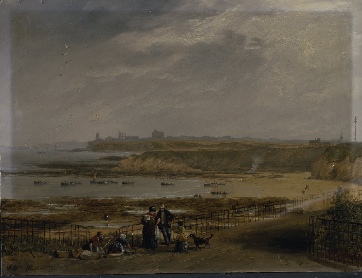 Cullercoats při pohledu na Tynemouth - Ebb příliv od John Wilson Carmichael