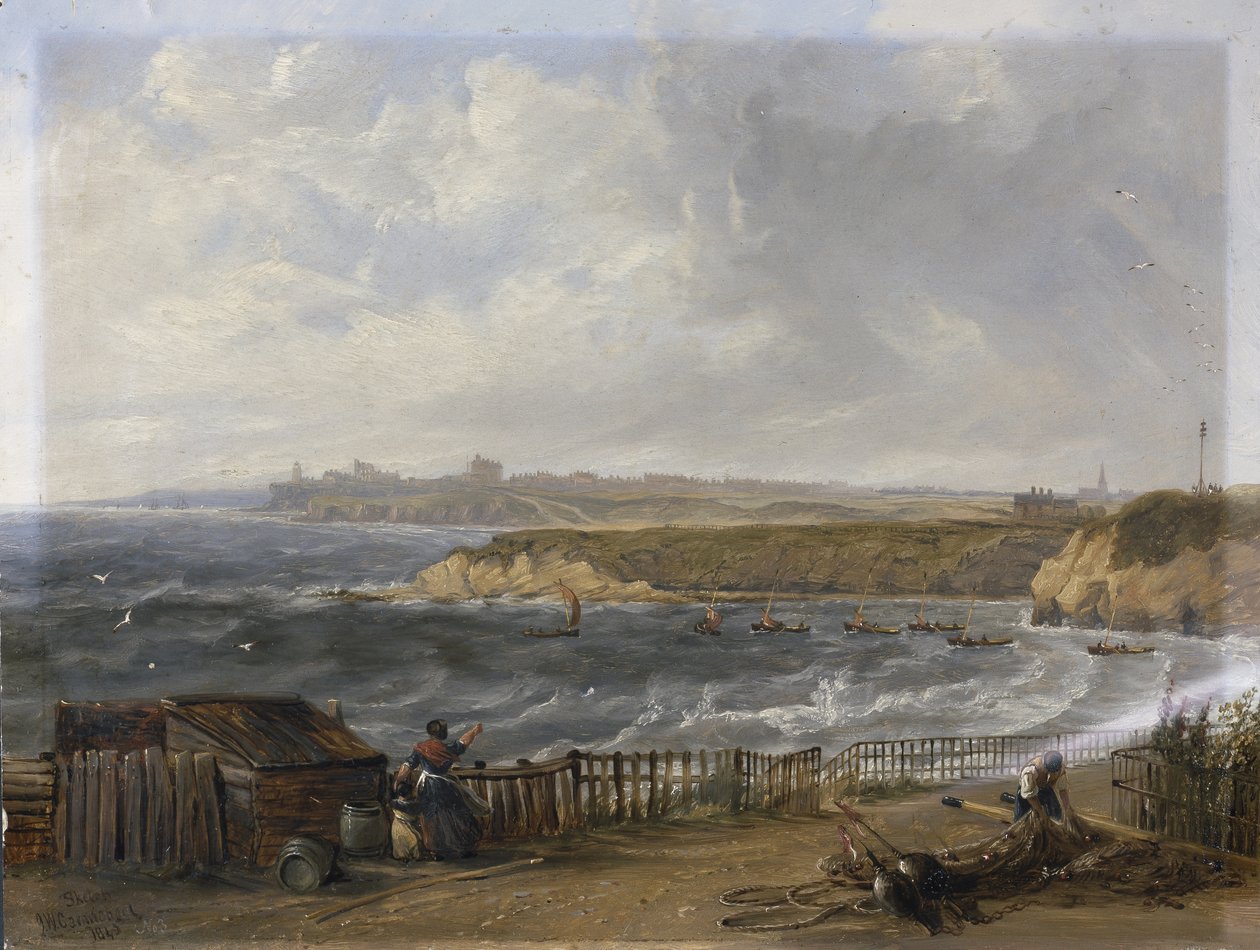 Cullercoats při pohledu na Tynemouth - povodeň od John Wilson Carmichael