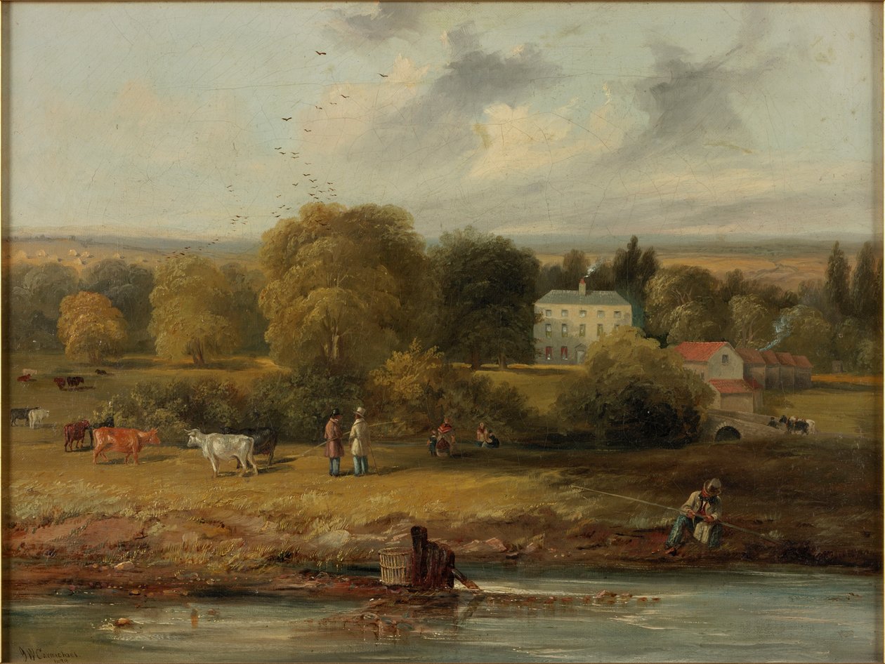 Krajina s venkovským domem, 1838 od John Wilson Carmichael