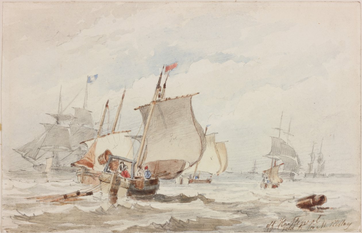 Off Hartlepool (tužka a akvarel na papíře) od John Wilson Carmichael