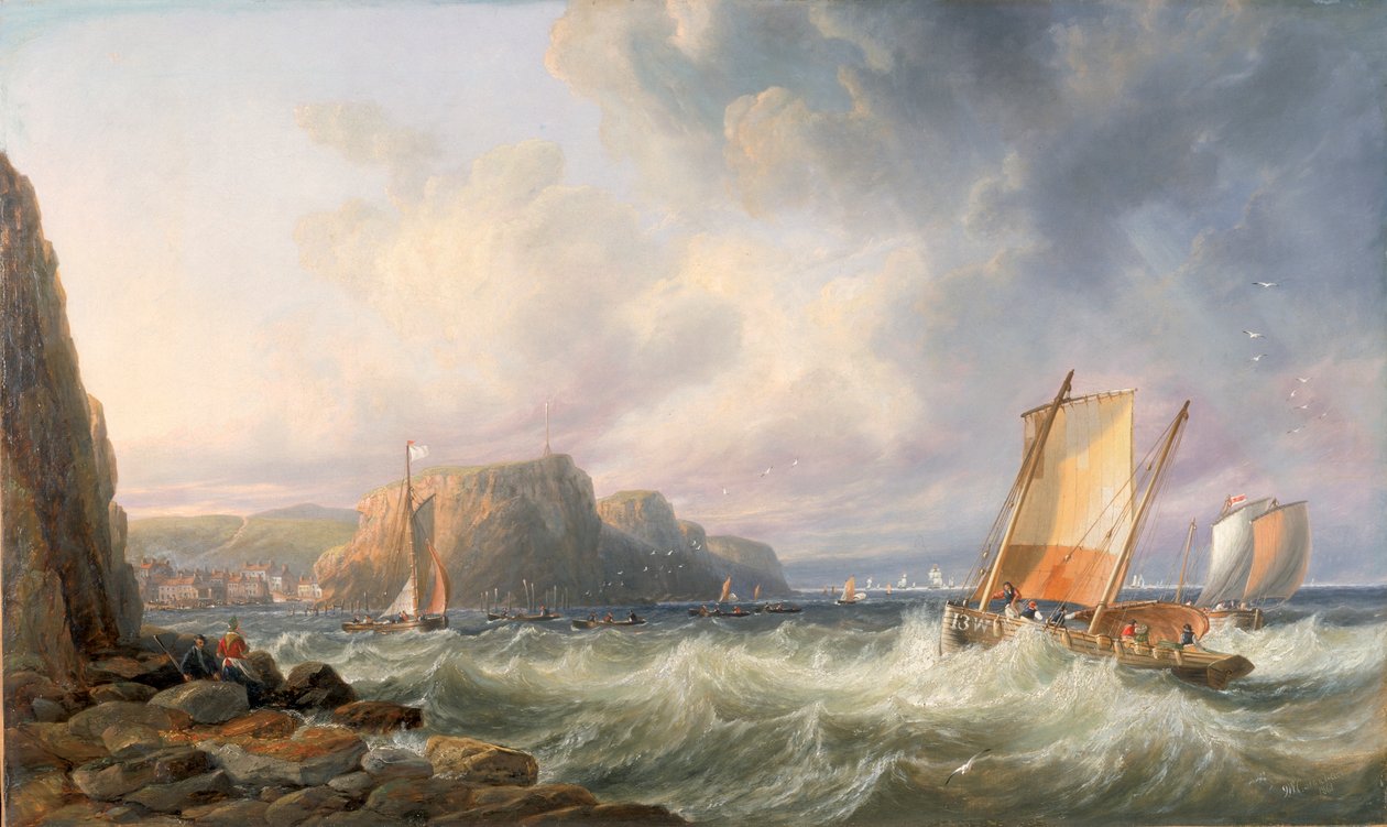 U pobřeží Yorkshire, Staithes od John Wilson Carmichael