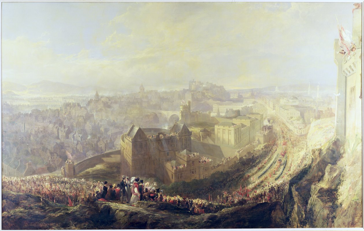 Vstup George IV do Edinburghu z Carlton Hill, 1822 od John Wilson Ewbank
