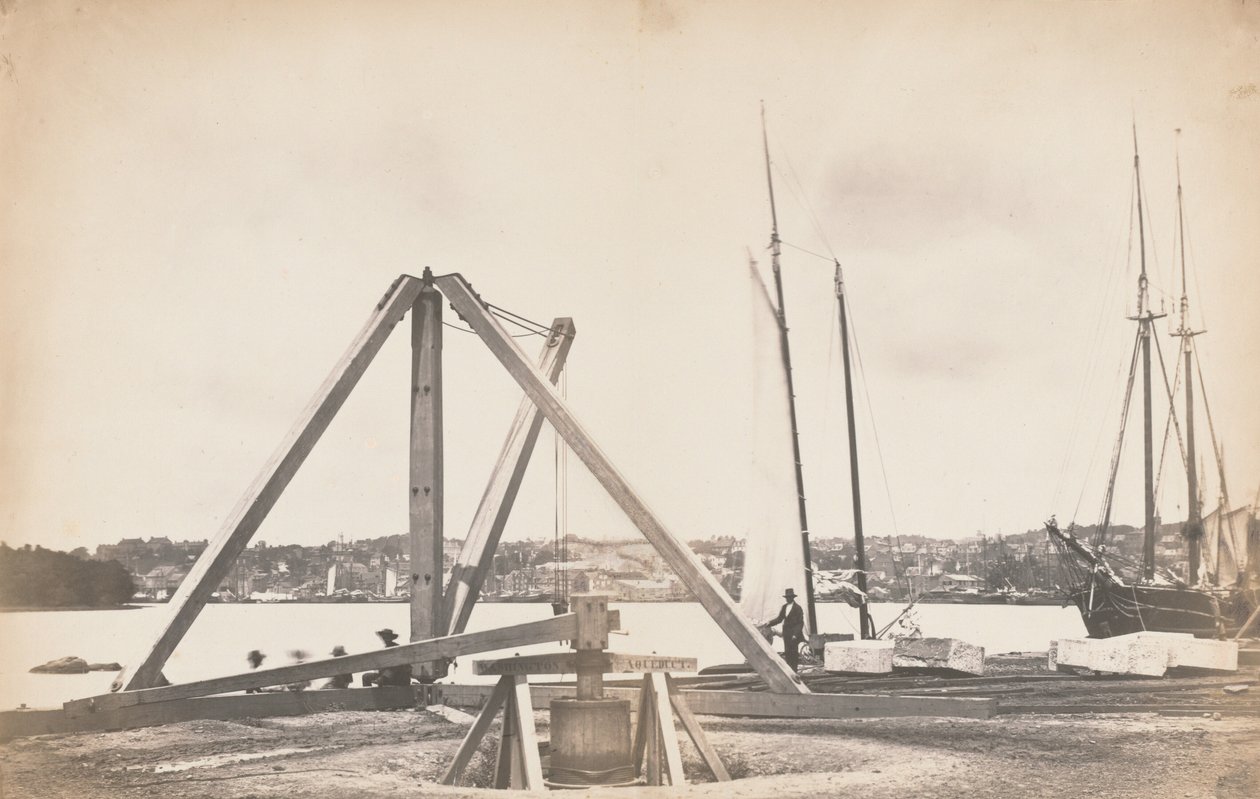 Stavba Washingtonského akvaduktu, 1858-1859 (foto) od John Wood
