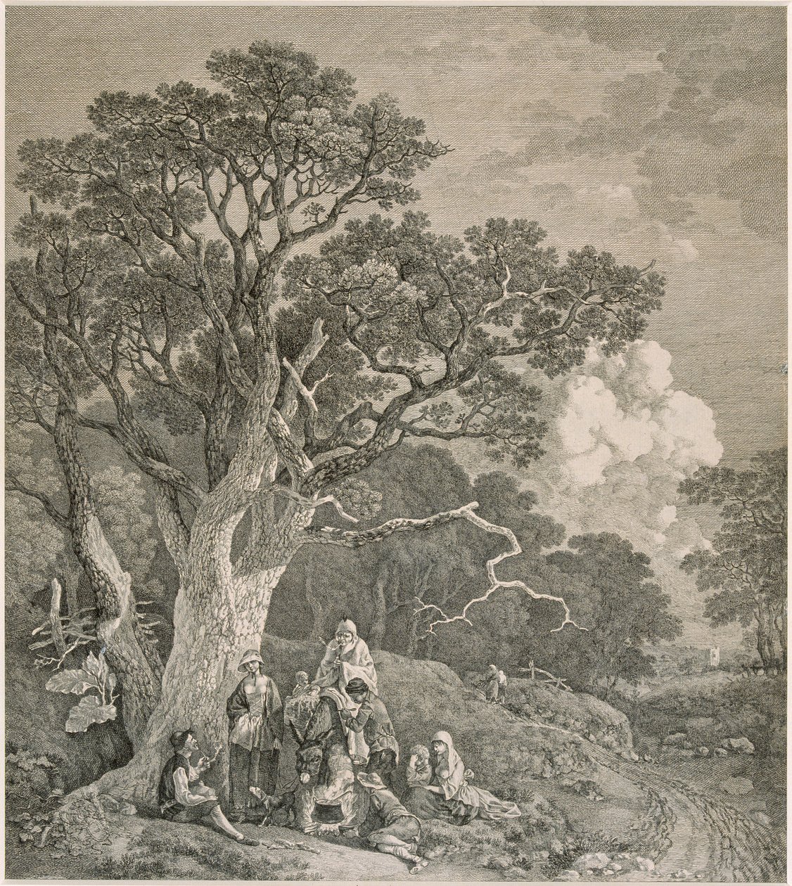 Cikáni v lese, po Thomas Gainsborough, c1740-1780. od John Wood