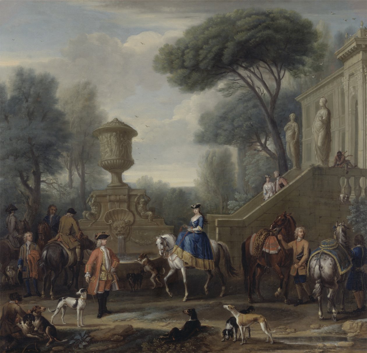 Příprava na lov, cca 1740-50 (olej na plátně) od John Wootton