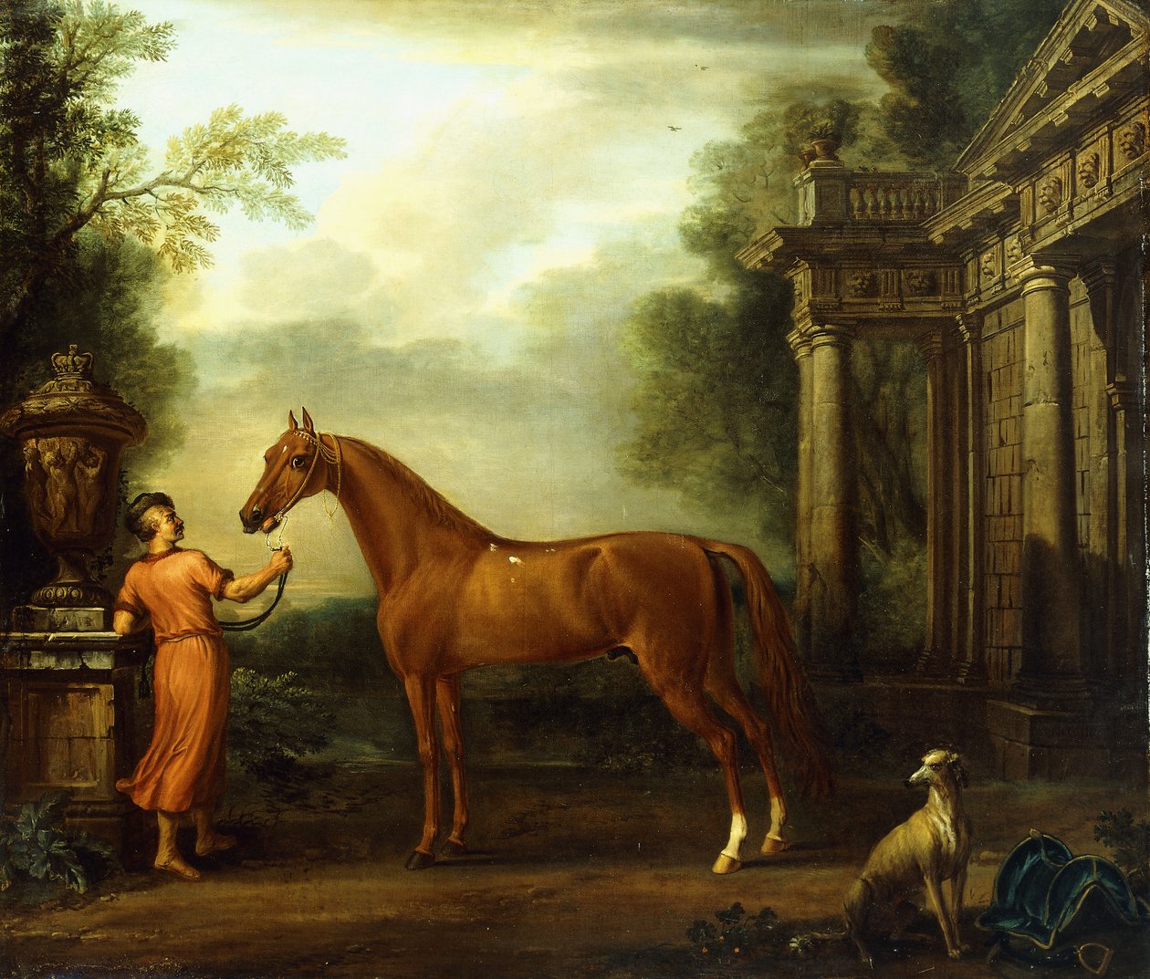 Kaštanový Arab z Hampton Court, kolem roku 1726 od John Wootton