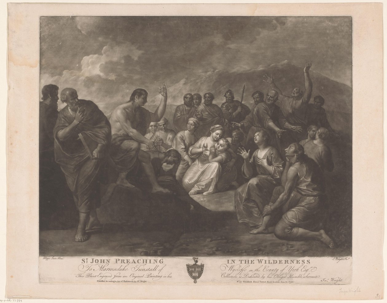 Předpovídá van Johannes de Doper St. John Kázání v divočině (titul na předmětu) od John Wright