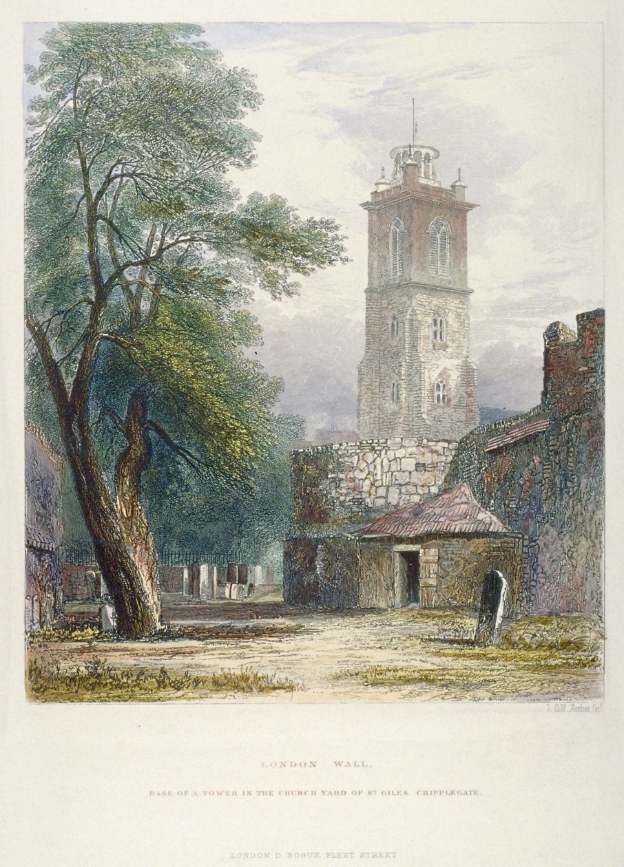 Kostel svatého Jiljí bez Cripplegate, City of London, 1851 od John Wykeham Archer