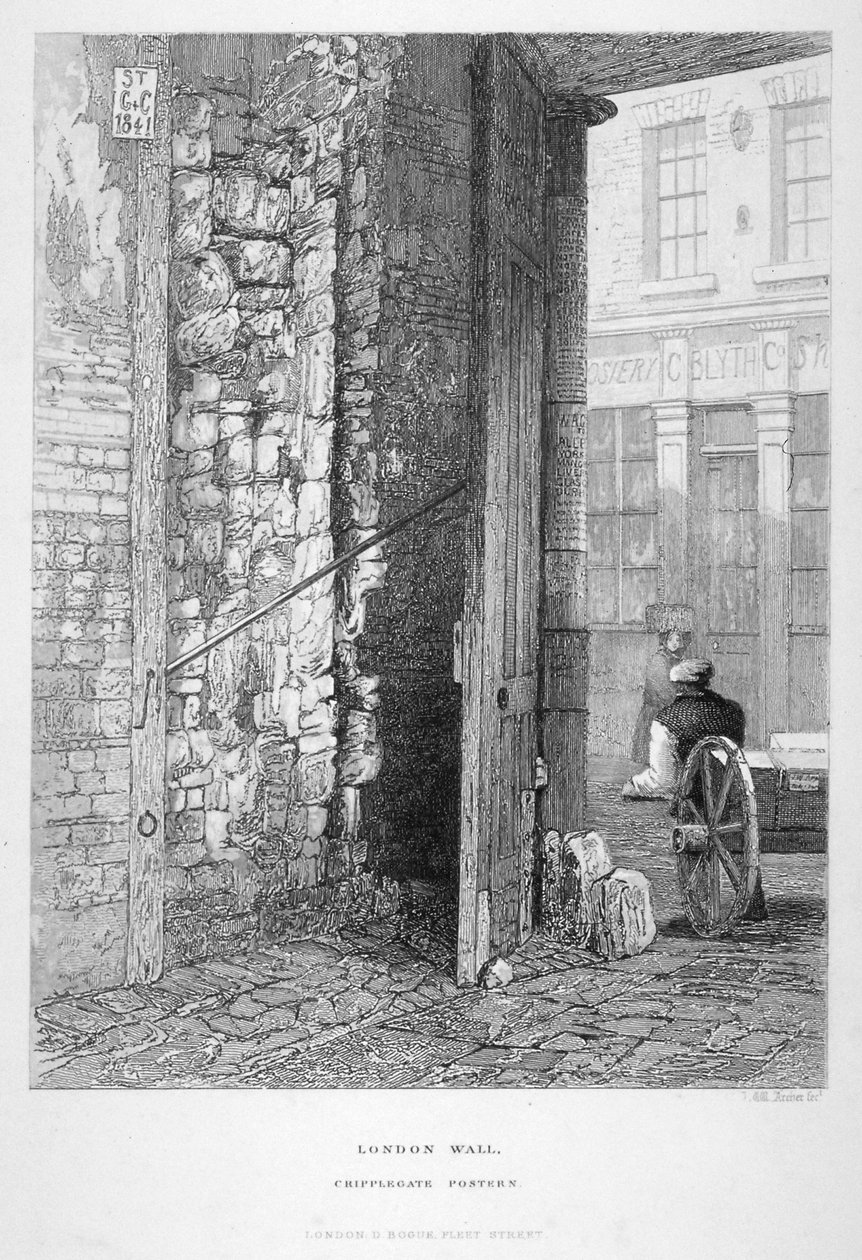Cripplegate Poster, na hřbitově St Giles bez Cripplegate, London Wall, Londýn, 1851. od John Wykeham Archer