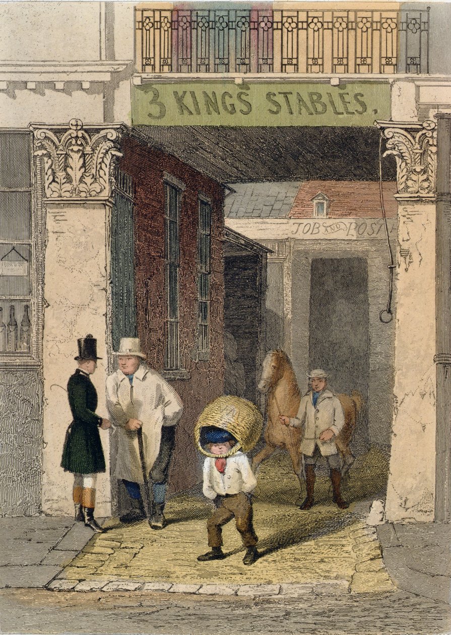 Pozůstatky Clarendon House, Three Kings Livery Stables, Piccadilly, z 