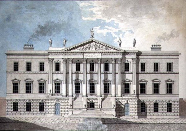 Návrh klasicistního městského paláce od John Yenn