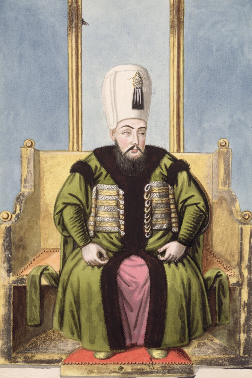Ahmed I. (1590–1617), sultán v letech 1603–17, z „Série portrétů tureckých císařů“ od John Young