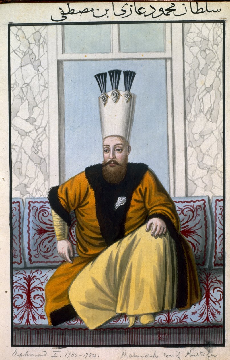 Mahmud I (1696-1754) Sultan 1730-54, z „Série portrétů tureckých císařů“, 1808 od John Young
