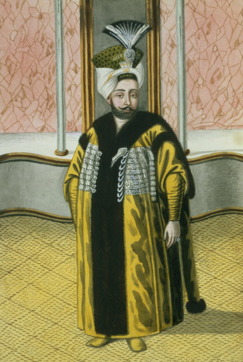 Mustapha IV. (1779–1808), sultán v letech 1807–1808, z „Série portrétů tureckých císařů“ od John Young