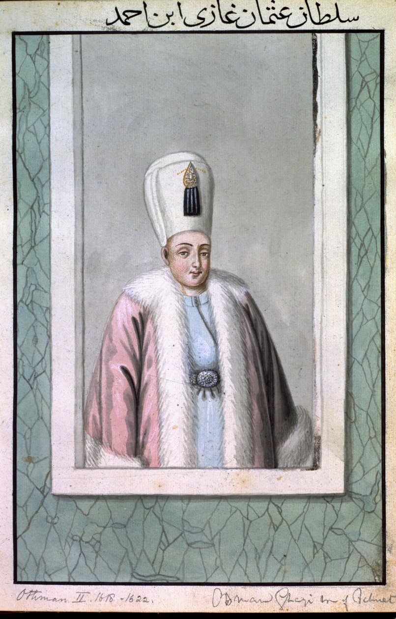 Othman (Osman) II. (1603–1622) Sultán v letech 1618–1622, z „Série portrétů tureckých císařů“ od John Young