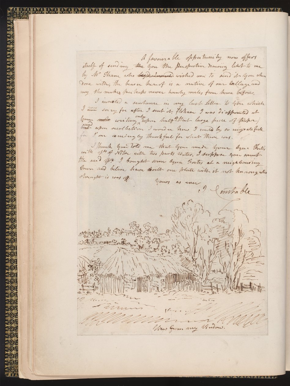 Autogram dopis Johna Constabla Johnu Thomasi Smithovi, z Memoirs of the Life of John Constable, Charles Robert Leslie, vytištěno Jamesem Carpenterem, 1843 od John Constable