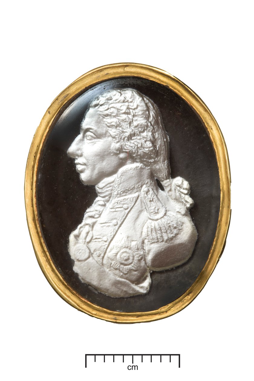 Zlatý prsten admirála Lorda Nelsona, kolem roku 1820 (zlato a sulfid) od John after De Vaere