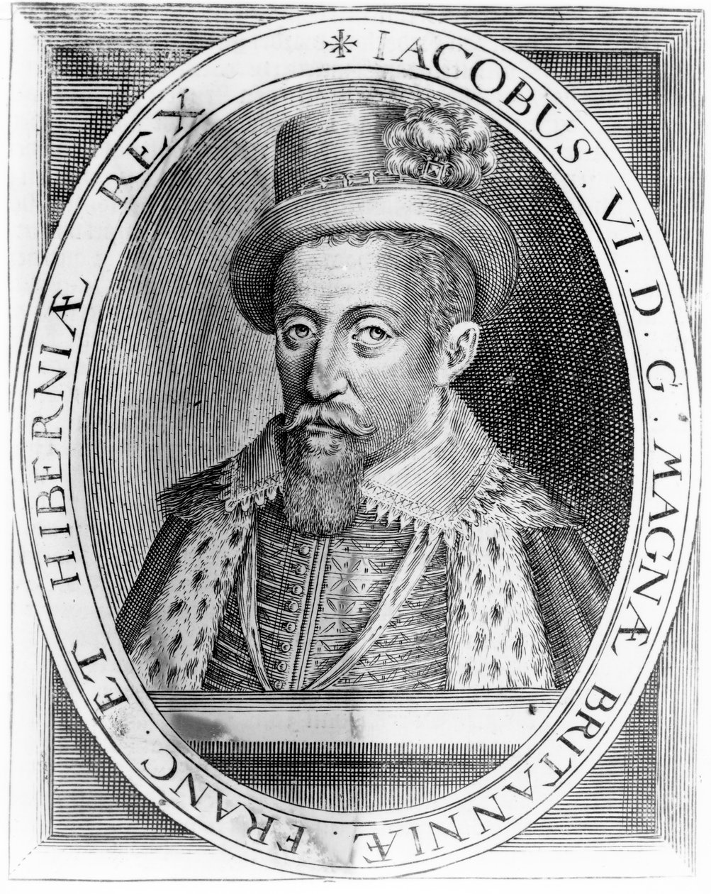 Jakub VI. Skotský, tisk H. Jacopsena, 1618 od John de Critz