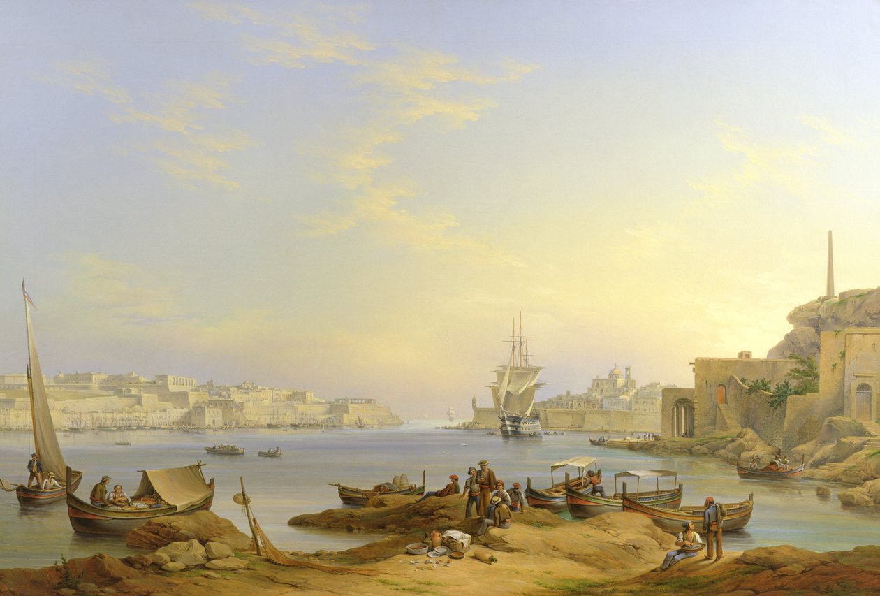 Velký přístav, Valletta, Malta, 1850 od John or Giovanni Schranz