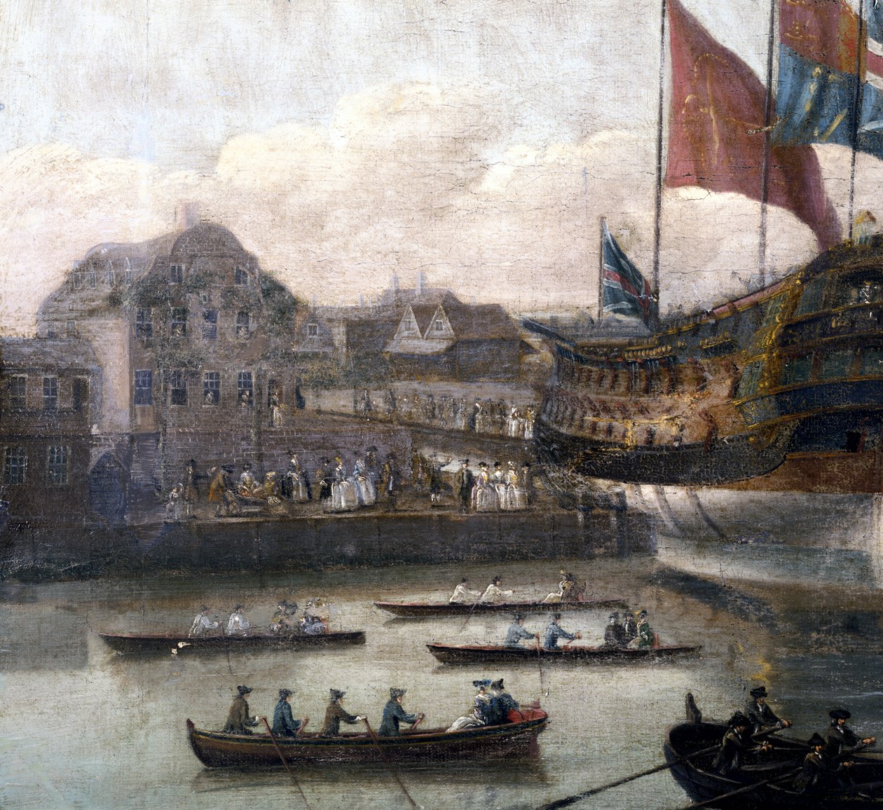 Start v Deptford Dockyard, cca 1750 (detail 264190) od John the Elder Cleveley