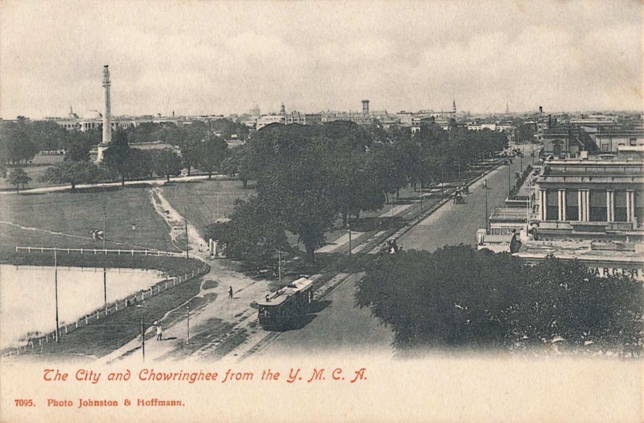 „Město a Chowringhee z Y.M.C.A.“, počátek 20. století. od Johnston and Hoffmann
