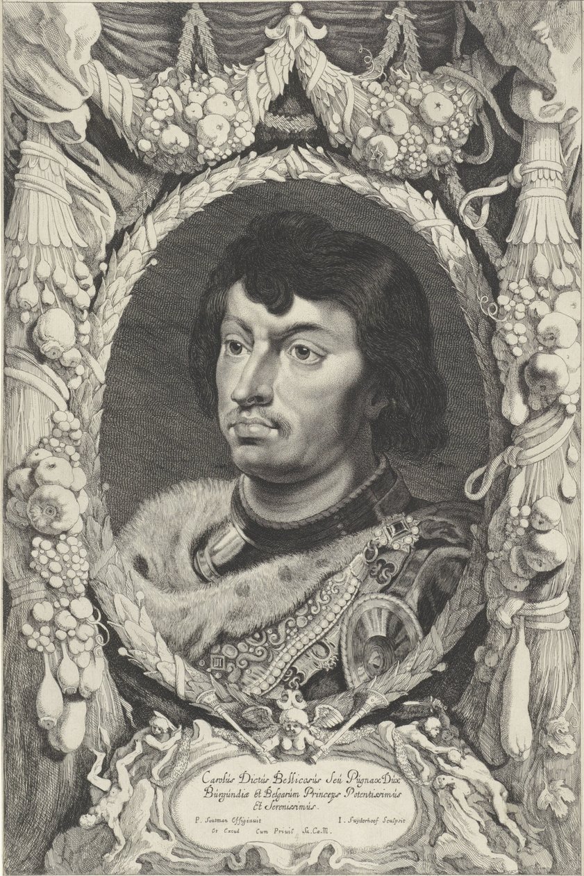Portrét Karla Smělého, vévody z Burgundska Duces Burgundiae (název série) od Jonas Suyderhoef