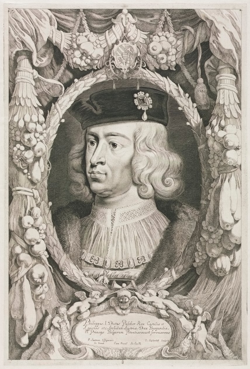 Burgundští vévodové: č. 8. Portrét Filipa I. (Hezkého) Kastilského od Jonas Suyderhoef