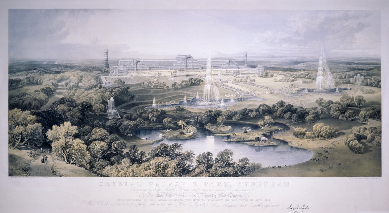 Crystal Palace, Sydenham, Londýn, 1854 od Jonathan Needham