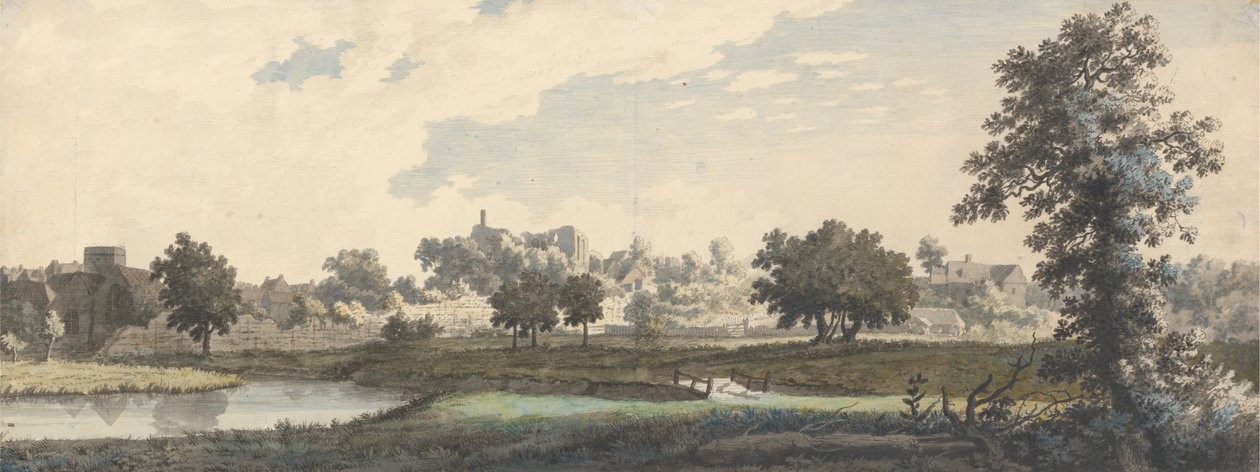 Řeka Stour, kostel St. Mildred a hrad Canterbury od Jonathan Skelton