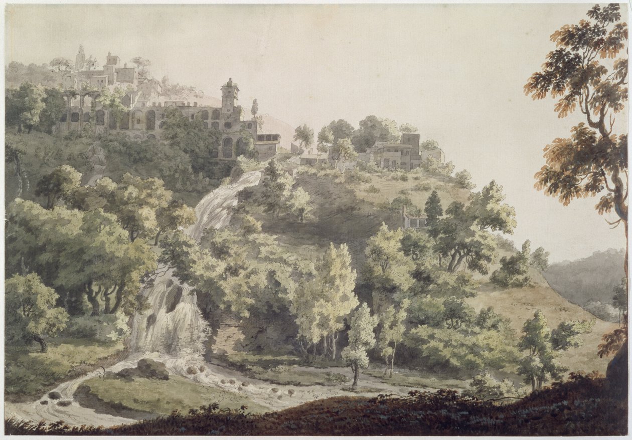 Tivoli: Pohled na vilu Maecenas, 1858 od Jonathan Skelton