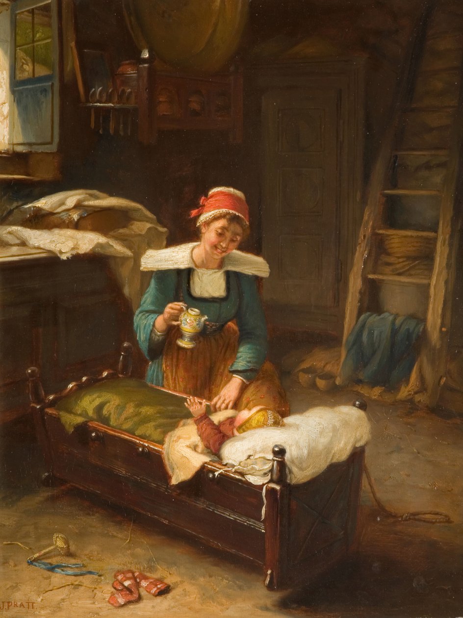 Interiér s matkou a dítětem, 1911. od Jonathon Pratt