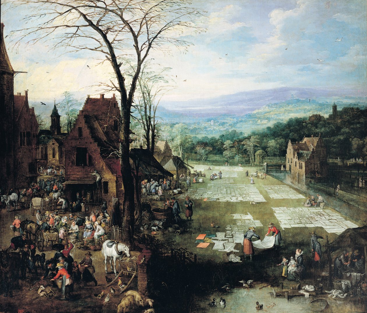 Tržiště a bělidlo, 1620-22 od Joos or Josse de Momper
