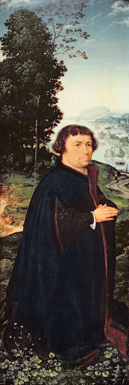 Portrét dárce klečícího u řeky (pár 155175) od Joos van Cleve